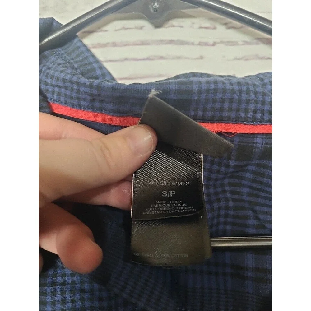 The North Face Navy Blue Plaid‎ Long Sleeve Button Down Shirt Men's Size Small